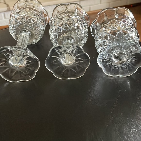 Vintage Home Interiors Tulip Cup Stem Votive Glass Candle Holders Set Of 3 - Picture 5 of 6